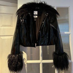 Faux Fur-trimmed Jacket